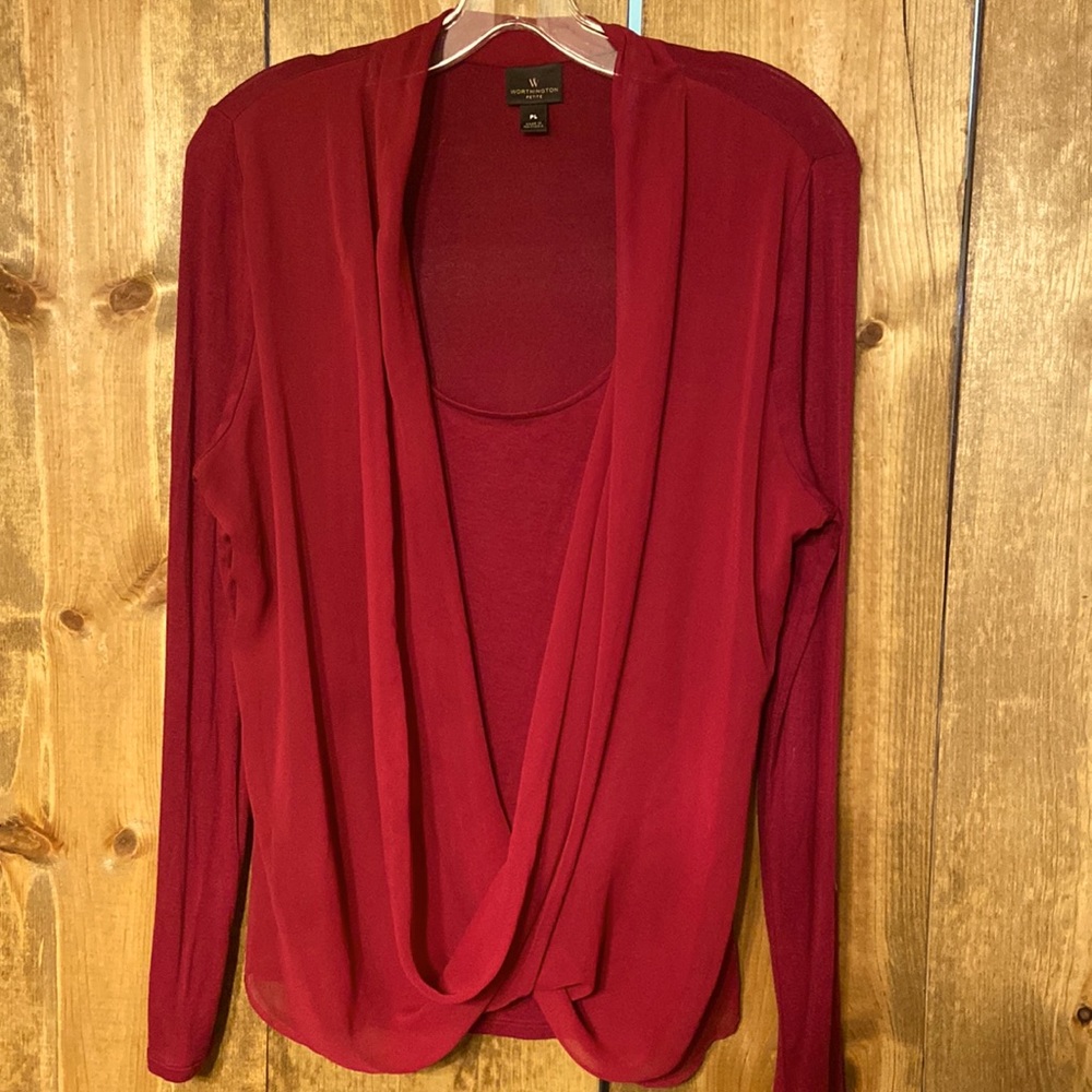 Worthington Large Petite Long Sleeve Top